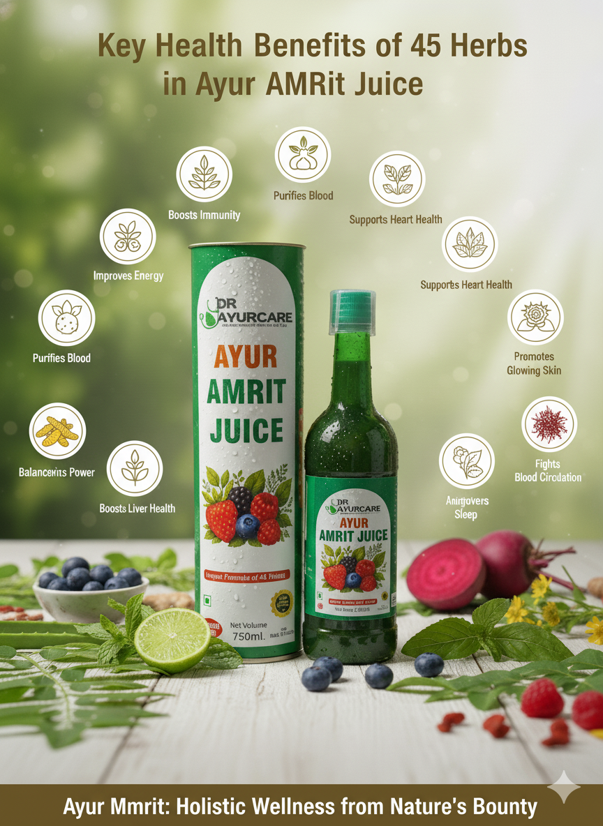 Ayur Amrit Juice – 100% Herbal Immunity Booster | Sugar-Free | Daily Wellness Drink (750ml)